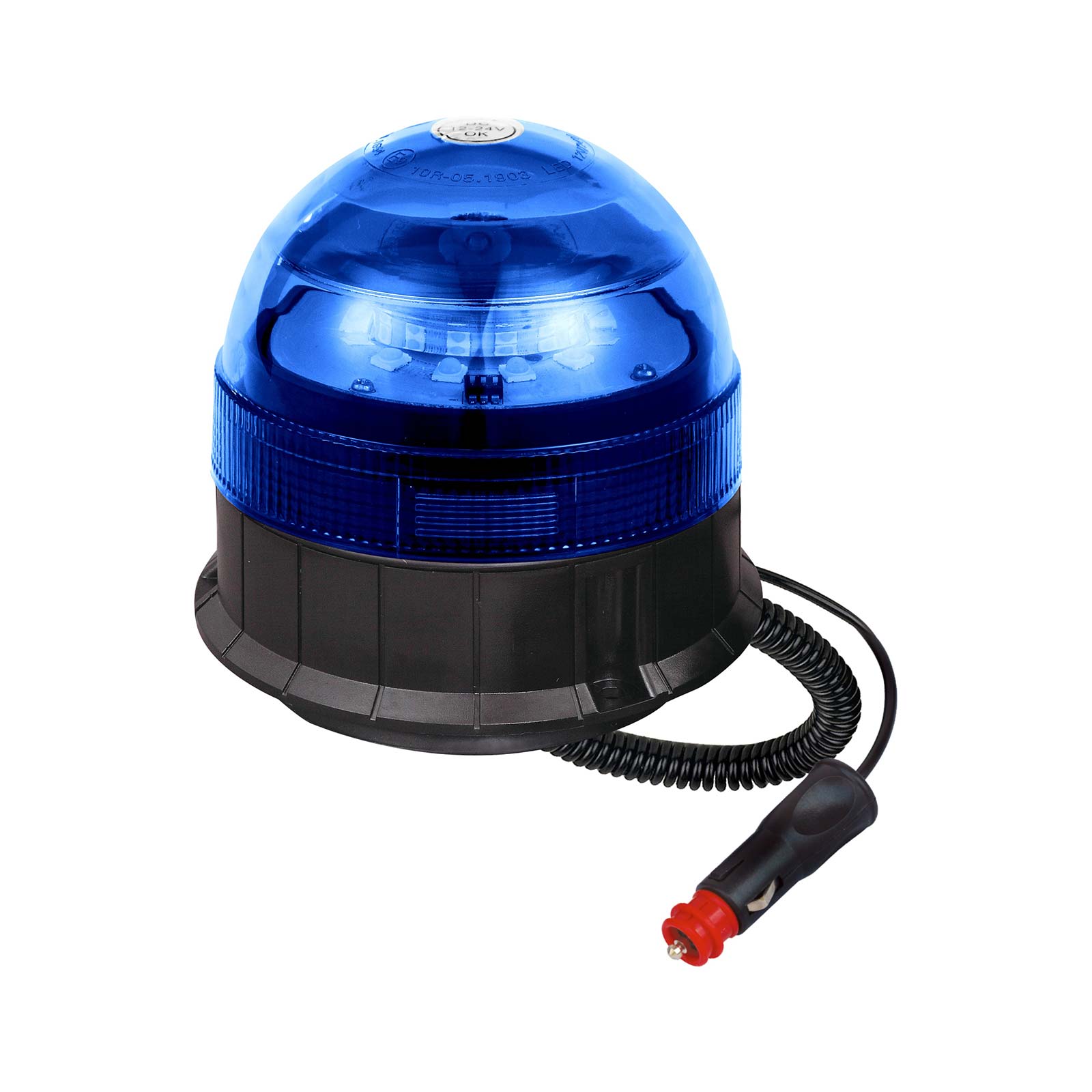 4x Polizia Party, LED Lampeggiante Blu con Riflettore Girevole a